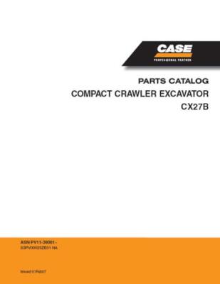 Case CX27B Compact Crawler Excavator Parts Catalog Manual Exploded Diagrams Book