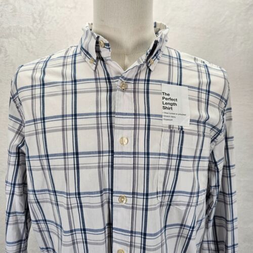 NWT Sonoma Shirt Mens Large Perfect Length Casual Button Down Plaid Long Sleeve - 第 2/15 張圖片