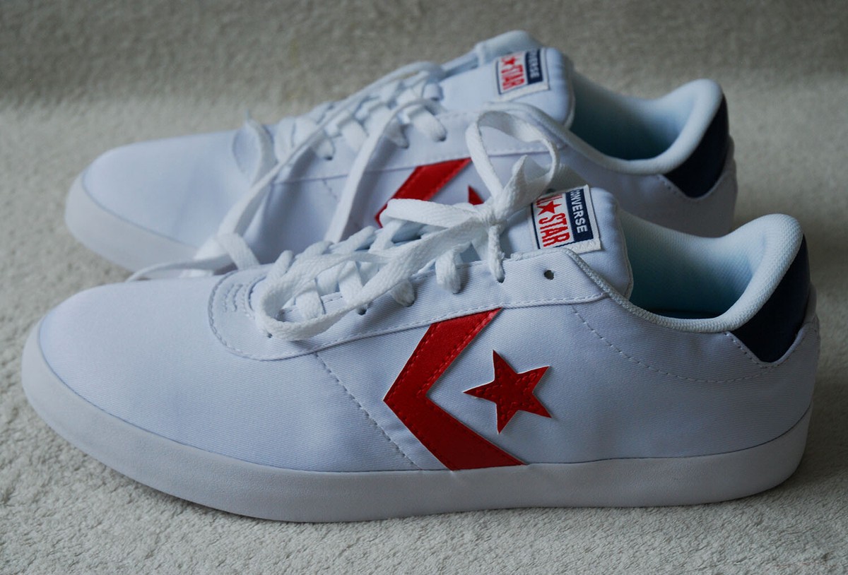 Converse All Star Point Star Ox Trainers Sneakers White Red