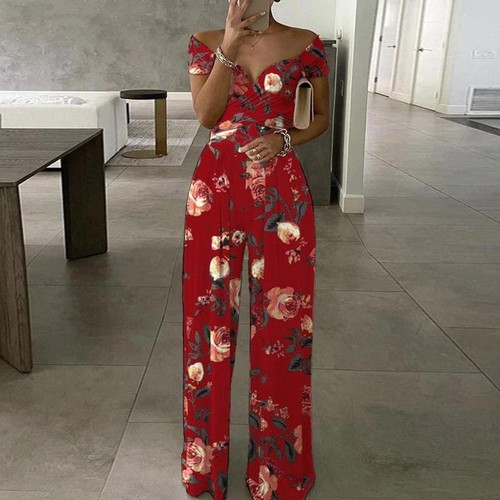 Printed Temperament Commuting Casual High Waisted Jumpsuit for Women - Picture 7 of 16