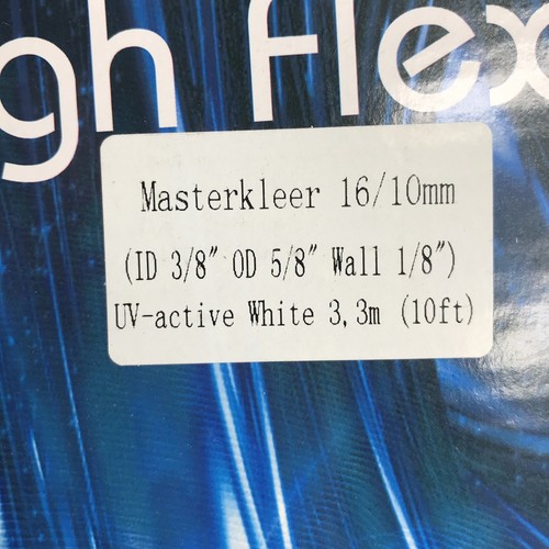 Masterkleer 16/10mm High Flexible Tubing 3/8" ID x 5/8” OD 10 Ft UV White - Picture 2 of 2