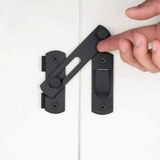 Stainless Steel Black Barn Door Lock Latch Sliding Lift Cabinet Closet Cupboard