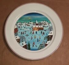 Platter or Charger Villeroy & Boch "Naif Christmas" 12” Signed Laplau