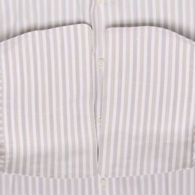 white dress shirt with brown stripes Peri Striped Cotton Shirt