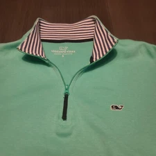 Vineyard Vines 1/4 Zip Pullover Sweater Size SMALL  Teal Blue