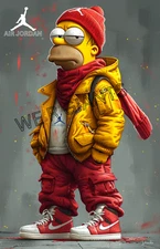 Homer Simpson Air JordanNike Trendy Wall Art  11X17 or 18x24
