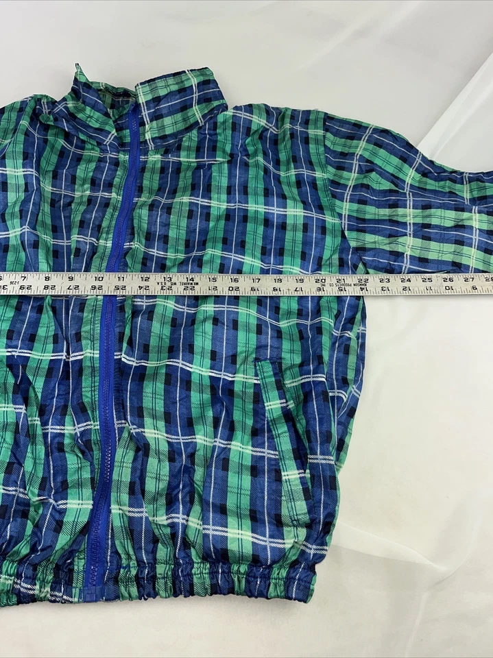 ProSpirit de colección. Cortavientos con cremallera. Años 90. Cuadros azul y verde. Talla mediana  Foto 3 de 4