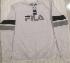 Fila Women's Natalie Crewneck Pullover Fleece Sweatshirt White Size: Large NWT