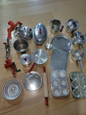 HUGE Lot Vtg. Aluminum Metal Children Toy Kitchen Utensils - NICE ASSORTMENT 