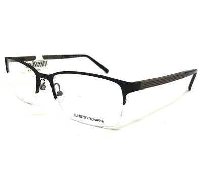Alberto Romani Brillengestell AR 4005 BK Schwarz Grau Rechteckig 54-17-140