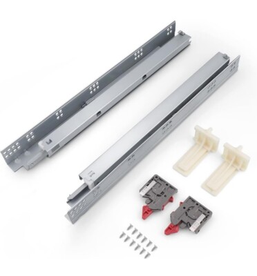 6 Pair Full Extension Undermount Ball Bearing Zinc Soft Close Drawer Slides 18''.