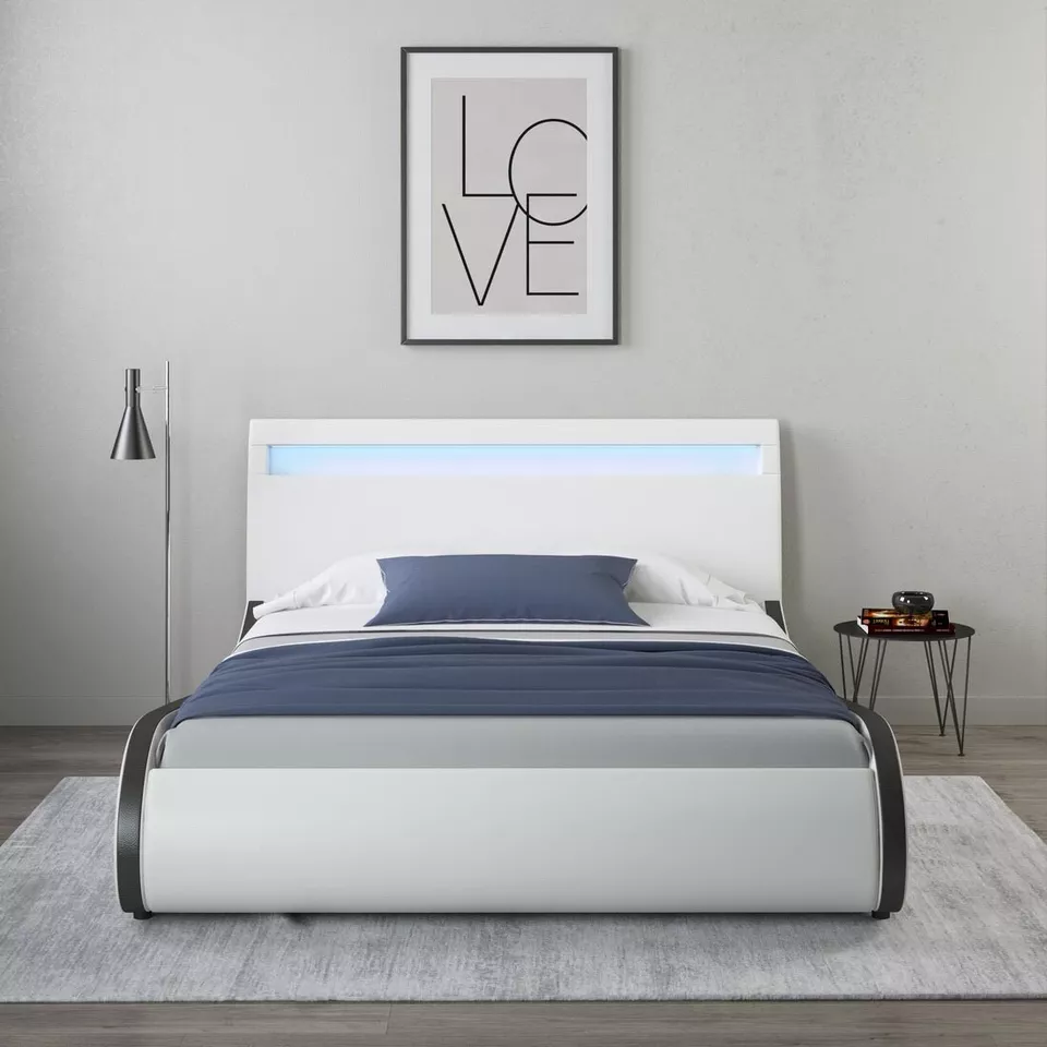 ORION LED LIGHTS BED FRAME - BLACK / WHITE - SINGLE / SMALL DOUBLE / DOUBLE - Image 2 of 4