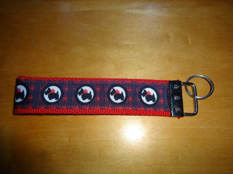 Scottie Dog Plaid Keychain Wristlet Key FOB Scottish Terrier- Present Gift Pet