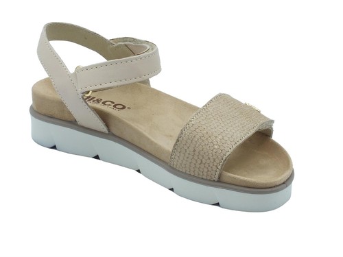 Igi&Co 5671122 Nabuk Taupe Sandali per Donna in pelle liscia a squamata con zepp - Imagen 2 de 3