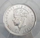 1941, British Malaya, George VI. Beautiful Silver 10 Cents Coin. Gem! PCGS MS64!