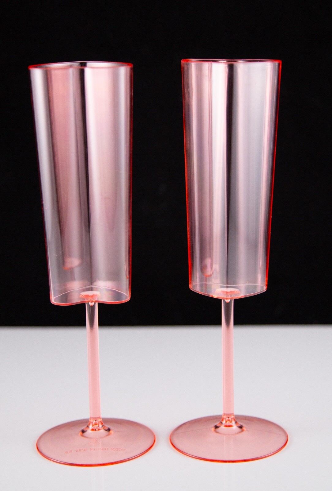 New Target Bullseye Valentine's Day Pink Heart Shaped Champagne Glasses