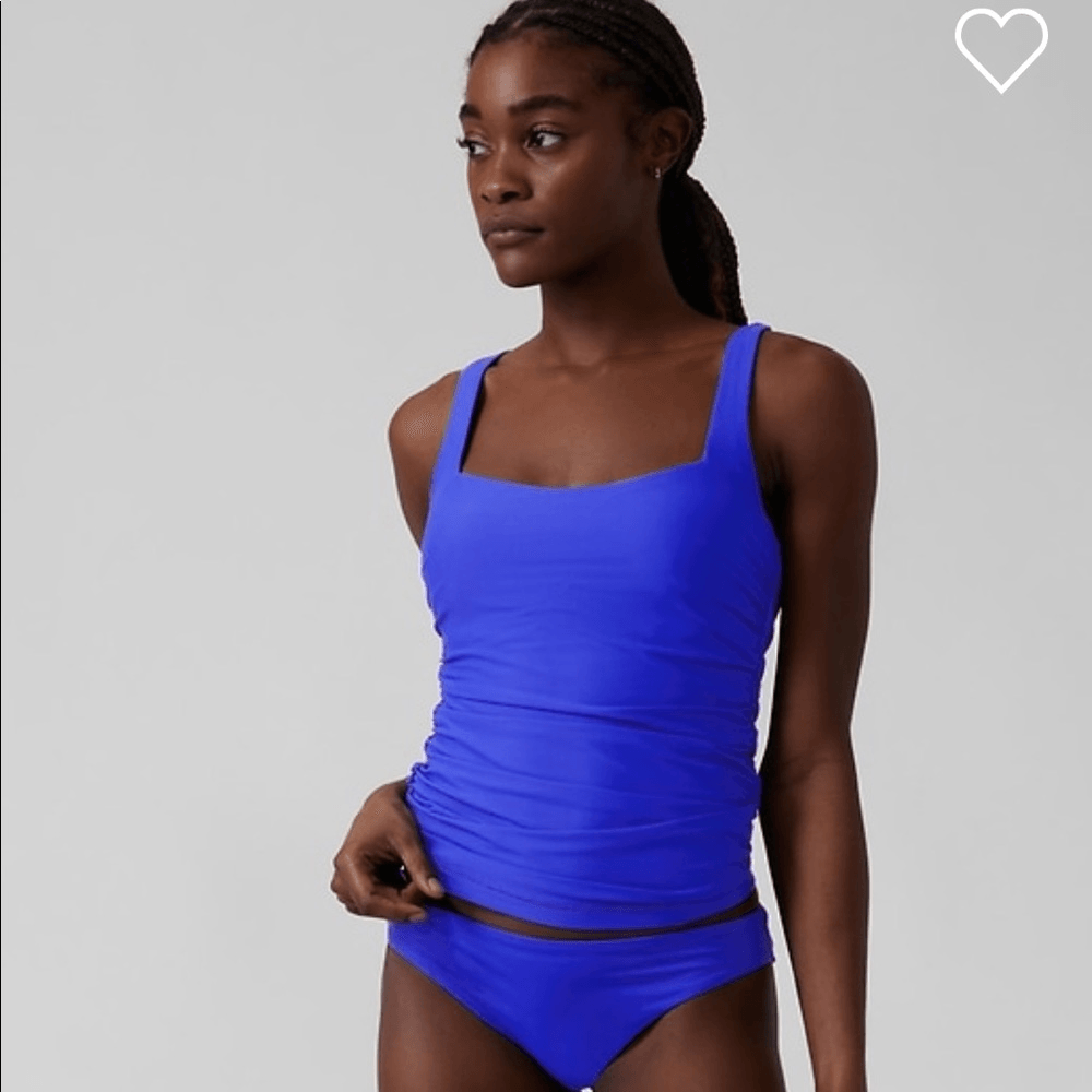 Athleta Size 32D/DD Square Neck Bra Cup Tankini Top Cerulean