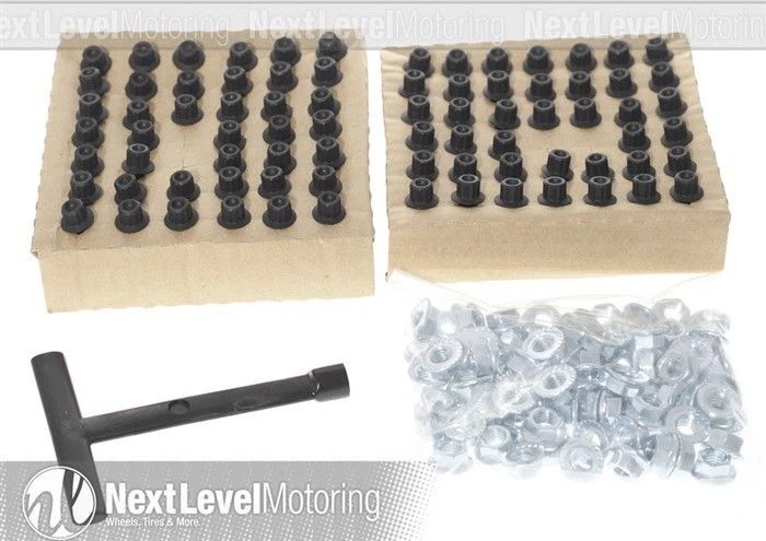 XXR KIT DE TUERCAS Y PERNOS REMACHABLES NEGROS PLANOS SE ADAPTA A XXR 521 969 (80 tuercas + 80 pernos) Foto 3 de 3