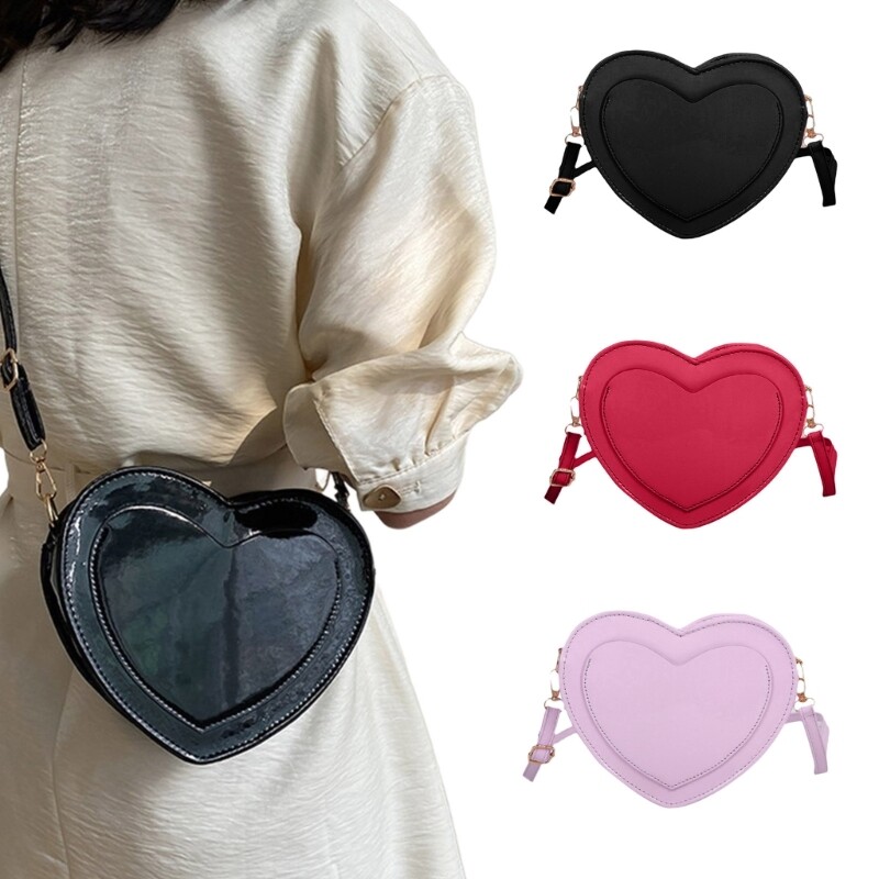 Functional Handbag Heart Shaped Shoulder Bag Keep Your Items