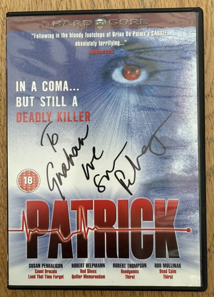 PATRICK 1978, Horror DVD Susan Penhaligon Signed Sleeve Excellent Condition