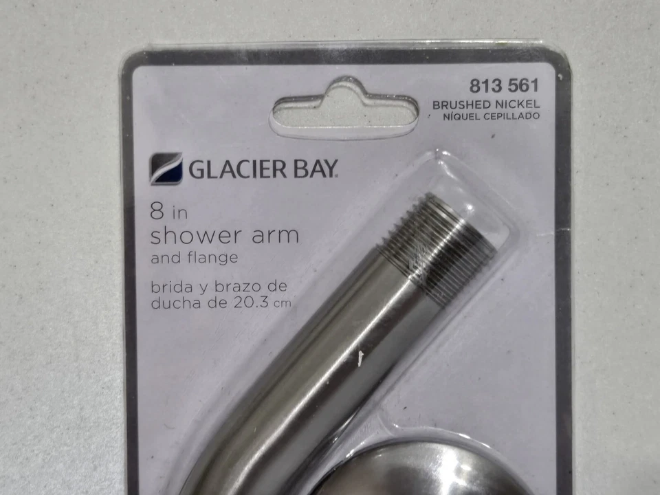 Brazo de ducha GLACIER BAY 8" pulgadas con brida cromada universal 638 881 nuevo Foto 3 de 4