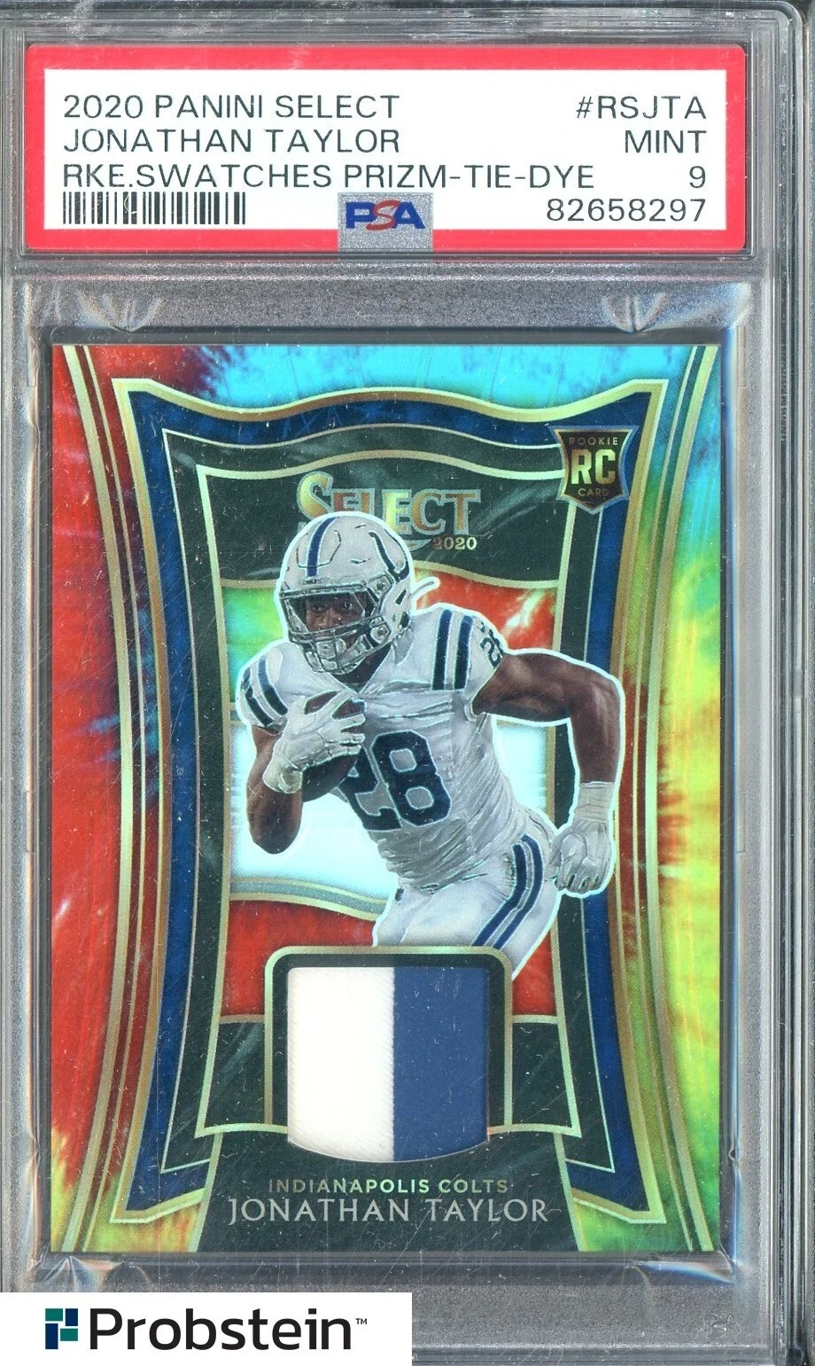 Jonathan Taylor Panini Select Rookie Swatches Prizm #RSJTA Tie-Dye
