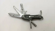 XGear 10 In 1 Multi Tool Stainless Steel Saw Scissors Corkscrew Screw Drivers
