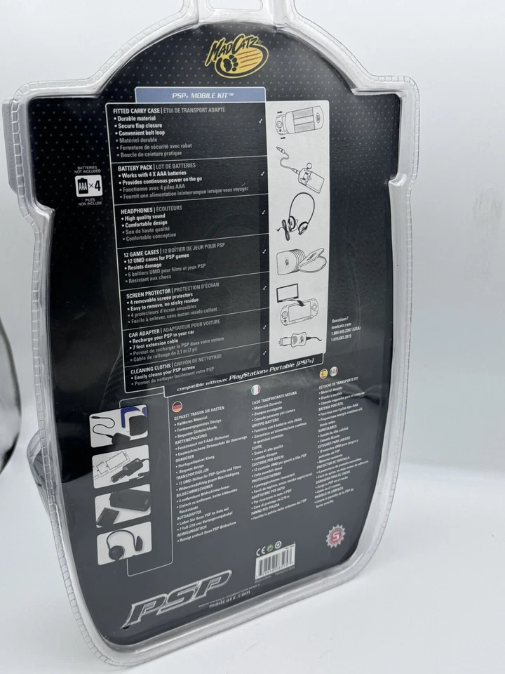 Mad Catz Mobile Kit (Sony PSP) NUEVO Auriculares Sellados Paquete de Batería Coche Foto 2 de 4