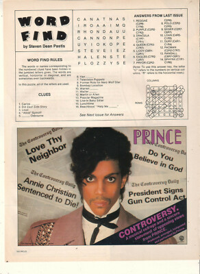 Prince Controversy PROMO 資料付き　希少ポスター付き Prince 1981 Ad- Controversy Advertisement | eBay