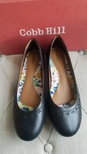 Cobb Hill MAIKA BALLET Women  s Black Leather Flats, Size 8.5, NEW