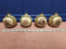 Goebel Hummel Christmas Ornament Lot Of 4 M.J Hummel 2005 Bulb Ornaments 3.5"