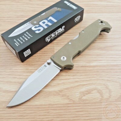 Cold Steel SR1 Folding Knife 4'' CPM S35VN Steel Blade Green Textured G10 Handle