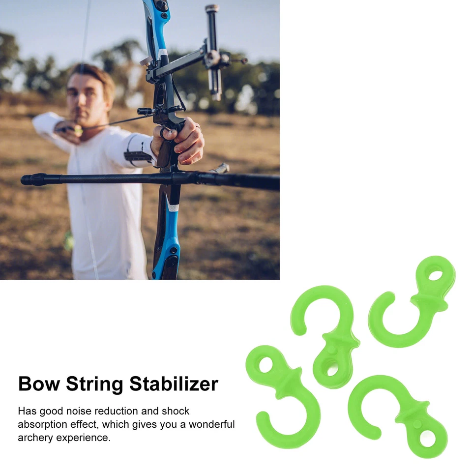 (Verde) 4 Piezas Arco de Tiro con Arco Cuerda Silenciadores Cola de Mono Compuesto Arco Cuerda AP Foto 2 de 4