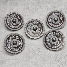 5pack Round Dragon Shield White Brown Blocks Accessory for Minifigures gb6db73