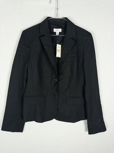 NWT Ann Taylor LOFT Single Button Blazer Womens 8 Black Lined Workwear Classic