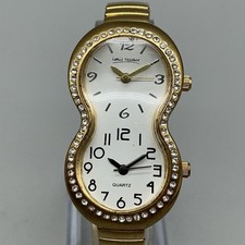 Louis Vessace Womens Watch 25mm Dual Dial Gold Tone Crystal New Battery