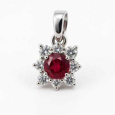 Ruby Focus   Anhänger aus 960 Argentium Silber