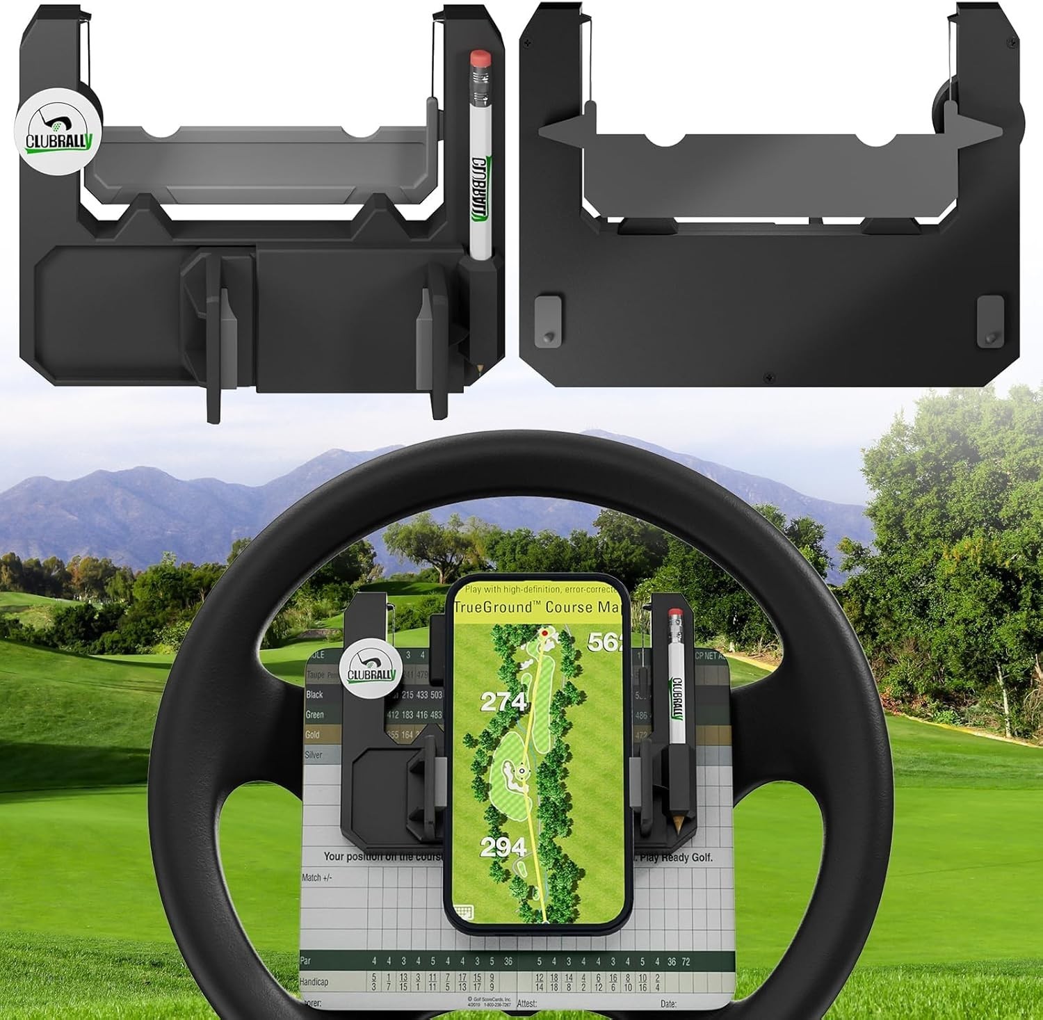 Cart Accessories Steering Wheel Phone Mount For Club Car Ezg