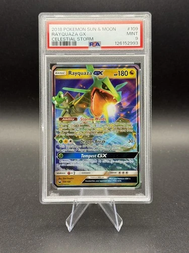 Rayquaza GX 109/168 Sm-Celestial Storm Holo PSA 9 Mint