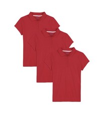 Approved SchoolWear 3 Pack Short Sleeve Uniform Red Polo Shirts Size 7/8 NWT