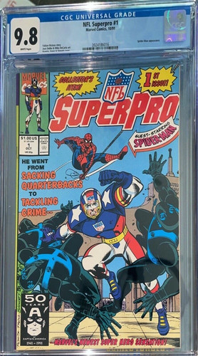 NFL Superpro #1 CGC 9.8 1991 Spider-Man Appearance Cool Book