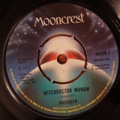 Nazareth   Broken Down Angel 7'' Single Record 1973 Mooncrest Hard Rock 45 RPM