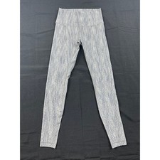 Lululemon High Rise Leggings Grey White Geometric Pattern Yoga Pants Size 4