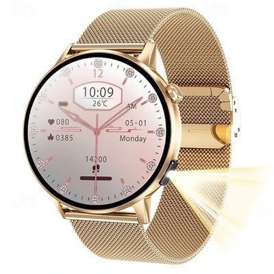 Smartwatch G34 mit Telefonfunktion Fitnessuhr für Android & iOS-Apple - Gold ！