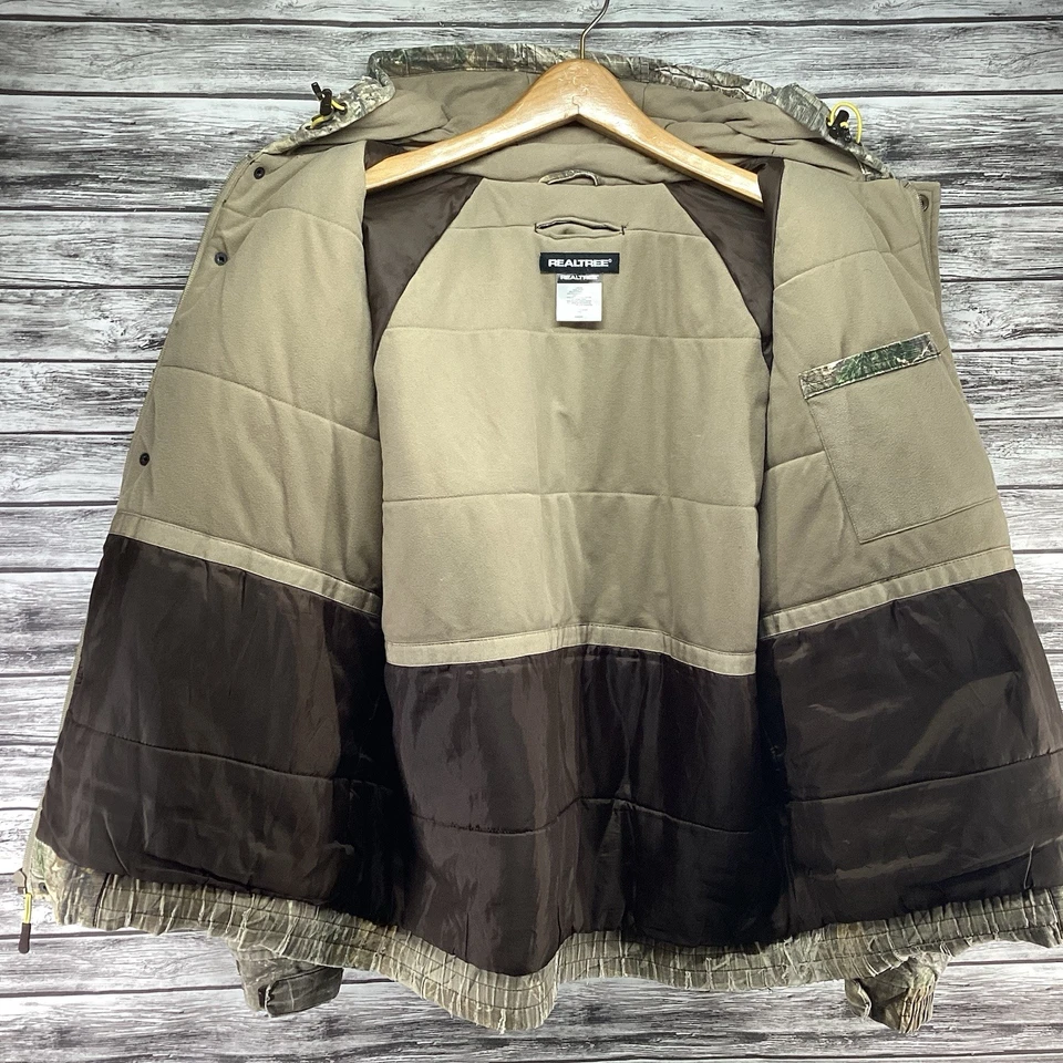 Realtree Xtra Jacket Mens Large Camo Hunting Hooded Outdoor Insulated Heavy Coat - Image 3 of 4
