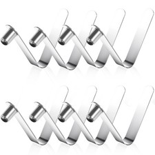 8Pcs Stainless Steel Tent Pole Clips Kayak Paddle Spring Snap Clips Locking Pin