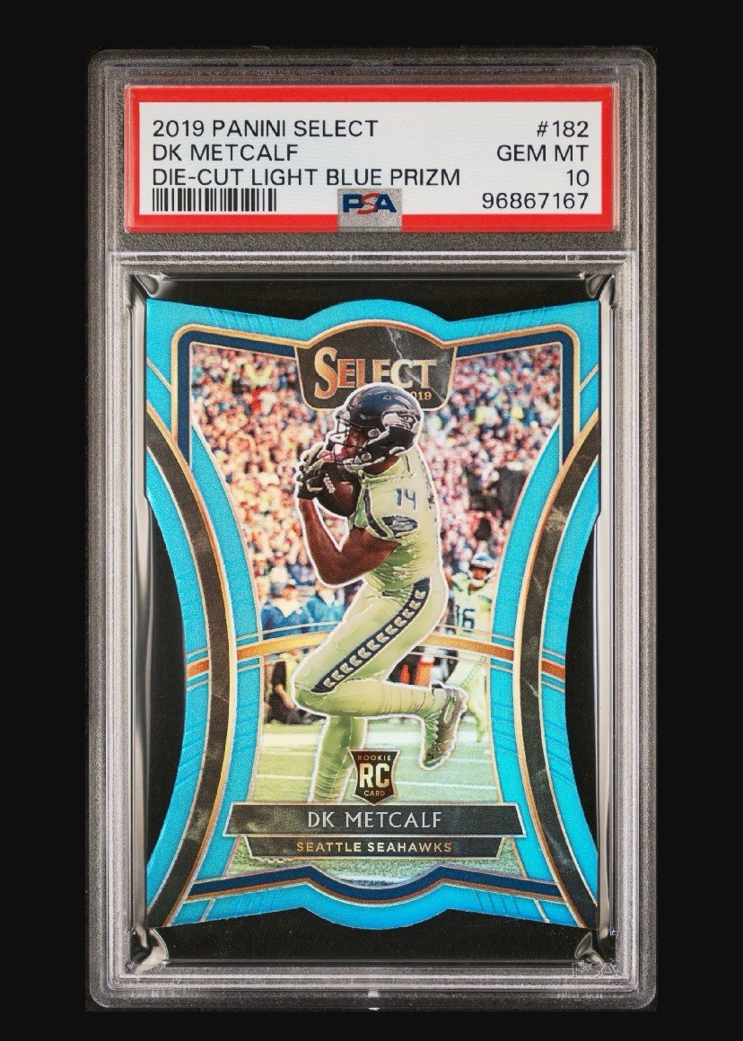 2019 Panini Select -  DK Metcalf #182 light Blue die-cut Prizm /99 (RC)