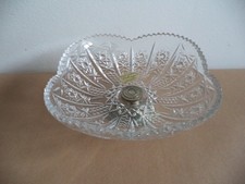 Alzatina in cristallo lavorato piede argento 800 made in Italy servizio tavola