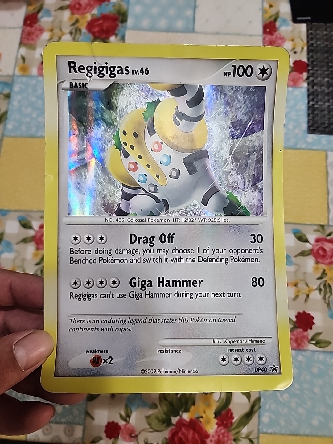 Pokémon TCG Regigigas Promo Holo DP40 2009 HP100 Black Star English Jumbo