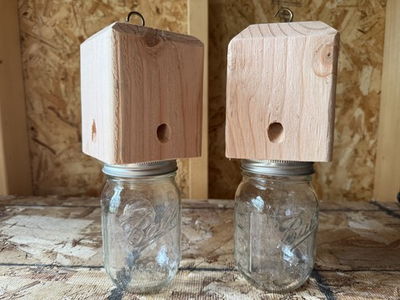 #ad #ad Pair of Handmade Carpenter Bee Traps Bee Control Non Pressure Treated $25.00
